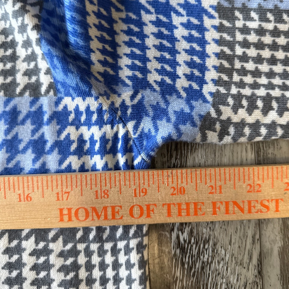 Talbots 100% Pure Merino Wool Houndstooth Paisley Cardigan Sweater Medium - Picture 6 of 8